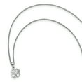 thumbnail image 2 of Sterling Silver Rh Plated White Ice Diamond Clover Necklace (20 X 10) Made In India qw448-18, 2 of 2