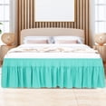 thumbnail image 2 of PiccoCasa Polyester Brushed Bed Skirt with Elastic Dust Ruffles 16" Drop, Full Turquoise, 2 of 9