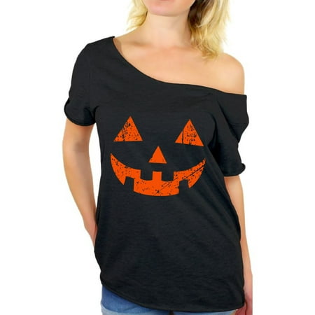 Awkward Styles Halloween Shirts Off the Shoulder Women's Halloween Shirts Jack o Lantern Women Shirts Cute Spooky Halloween Clothes for Women