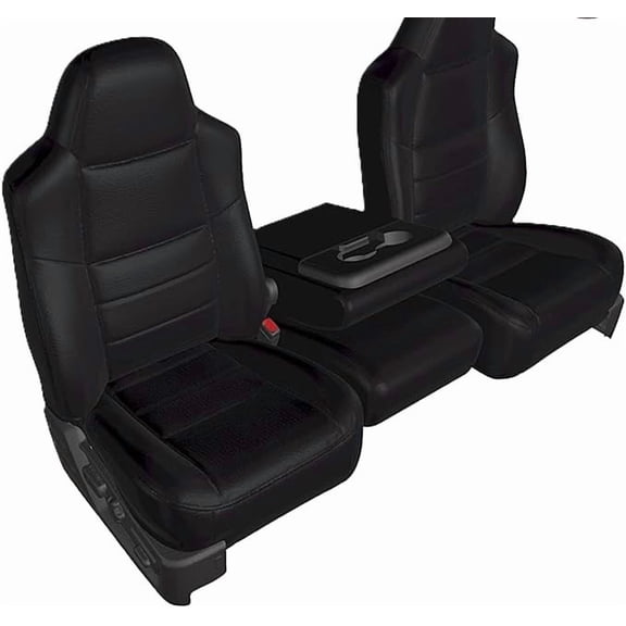D1180 1998-2001 Dodge Ram Quad Cab 1500-3500Front 40/20/40 Split Seat With Integrated Seatbelts in Black Endura