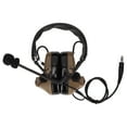 thumbnail image 1 of Hearing Protection Earmuffs, Clear Sound Military Headset Noise Canceling With U94 PPT For GP88 For DEP450 For  Brown, 1 of 8