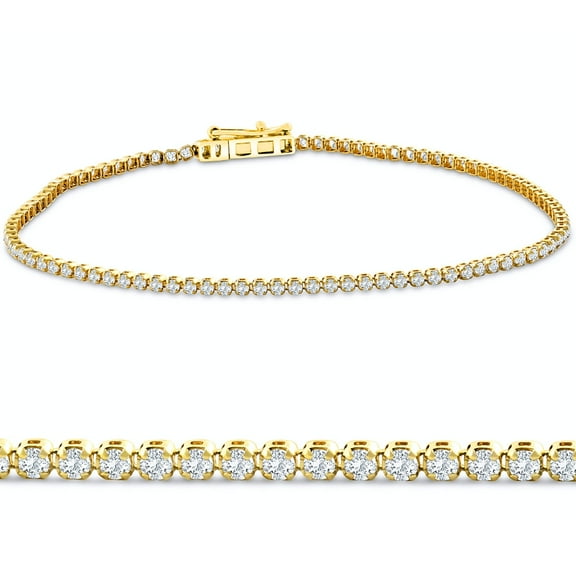 Pompeii 4Ct Diamond Lightweight 7" Tennis Bracelet 14k Gold Lab Grown (E/F,VS1-VS2)