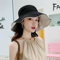 thumbnail image 2 of SikaFu Solid Color Double -Sided Sun Hat Female Summer New Sunscreen Hat Pure Cotton Large Eaves Simple Wild Classic Fisherman Hat Tide, 2 of 9