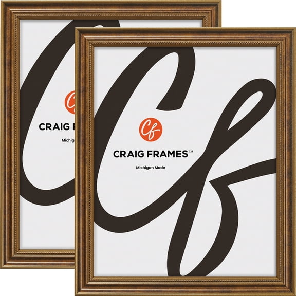 Craig Frames Stratton, 4x6 inch Picture Frame, Aged Bronze, Set of 2
