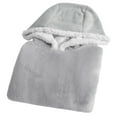 thumbnail image 7 of Mainstays Wearable Sherpa Hoodie Throw Blanket, One Size 35" x 33", Gray, 7 of 7