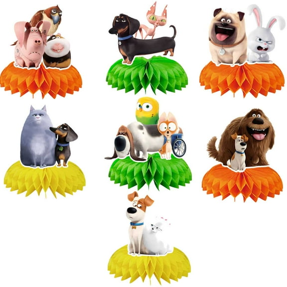 The Secret Life of Pets Centerpieces Honeycomb Table Toppers Decorations for Photo Props Birthday Party Decor Supplies
