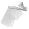 thumbnail image 4 of Bridal Cowgirl Hat Veil For Photo Shoots And Wedding Occasions In Elegant White 1Pcs, 4 of 5