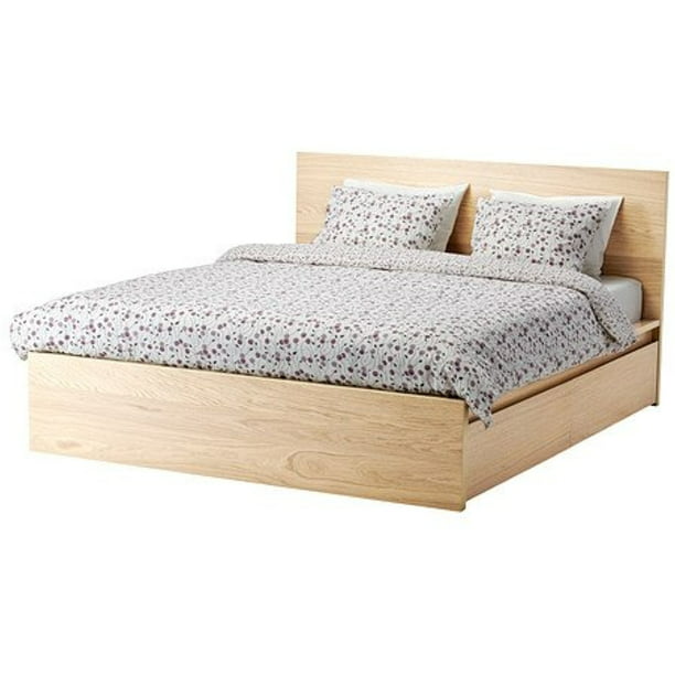 Ikea Queen Size High Bed Frame 4, Light Wood Headboard Ikea
