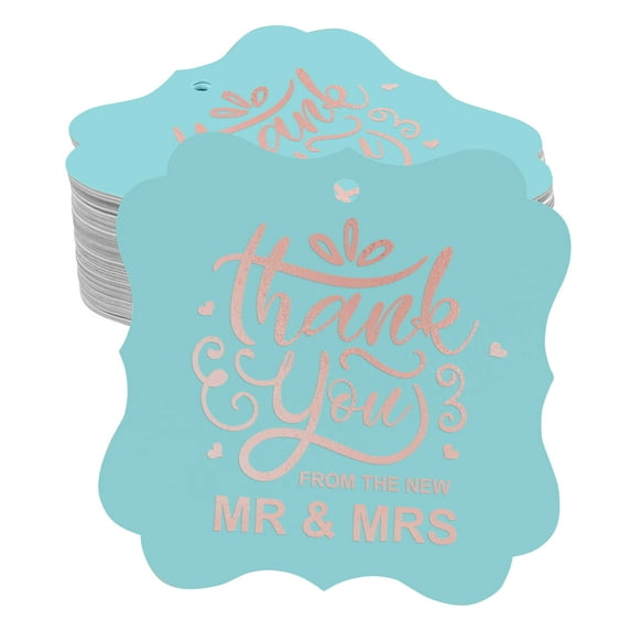 Inkdotpot Real Rose Gold Foil Thank You From The New Wedding Tags Favor Bracket Shape Hang Pack Of 50 Paper Tags