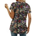 thumbnail image 5 of KISSMODA Womens V Neck Short Sleeve Summer Tops Button Down Pleated Tunic Tops Shirts S-3XL, 5 of 5