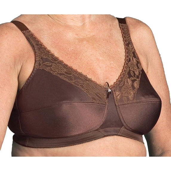 Nearly Me Lace Bandeau Mastectomy Bra Style 600 34A Coffee