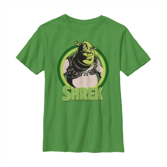 Boy's Shrek Cartoon Retro Circle Graphic Tee