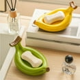 thumbnail image 7 of Cute Banana Shape Ceramic Soap Box Draining Rack for Bathroom, 7 of 7