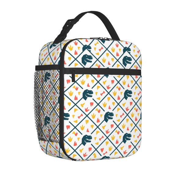 Dinosaur Lunch Bag For Women Men, Cute Reusable Dinosaurs Theme Lunch Bags, Small Portable Foldable Insulated Lunch Box For Work Office Picnic