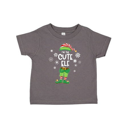 

Inktastic Funny Christmas I m the Cute Elf with Shoes and Hat Gift Toddler Boy or Toddler Girl T-Shirt
