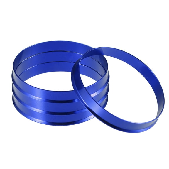 4 Pcs Car Hub Centric Rings OD 65.1mm to ID 63.4mm Hub Centric Rings Wheel Bore Center Spacer Blue