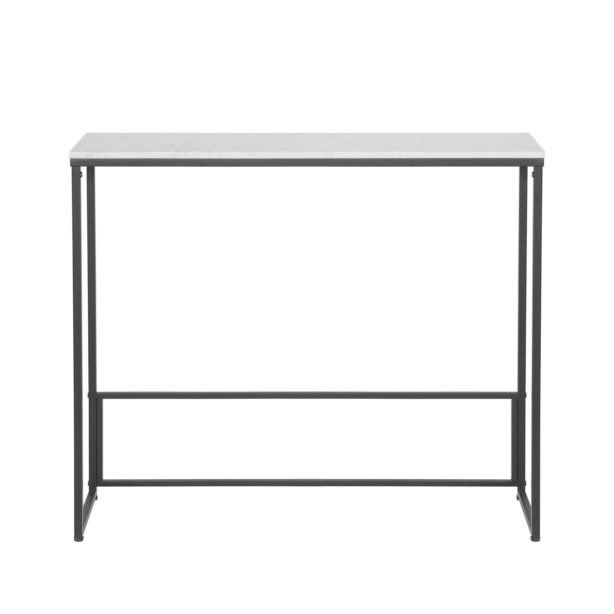 Abble Sleek Console Table with Marble Stone Top, Compact Entryway Table 36"