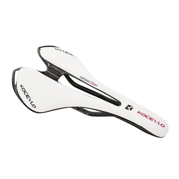 Asiento de bicicleta de carretera Advancent Kocevlo asiento ovalado de cuero para mujeres y hombres color blanco