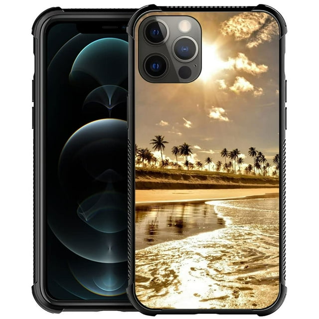 Funda de teléfono DJSOK compatible con iPhone 13 Mini Gold Beach