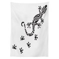 thumbnail image 3 of Ambesonne Gecko Tablecloth Rectangular Table Cover, Lizard and Footprints, 60"x84", Black and White, 3 of 4