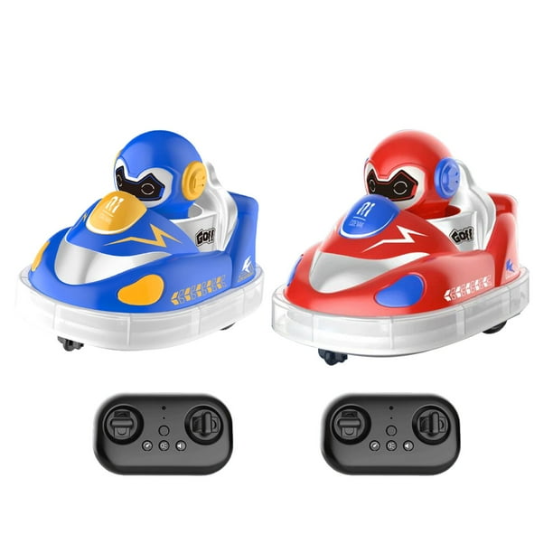 Coche de choque RC con luces que choca contra los oponentes. Regalos creativos. Juguetes de coches de batalla. azul y rojo