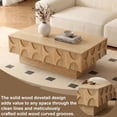 thumbnail image 4 of LKTART 38.6" Mid Century Modern Coffee Table with Sliding Top  Hidden Storage, Solid Wood Veneer Rectangle Center Table for Living Room Home, Natural, 4 of 9