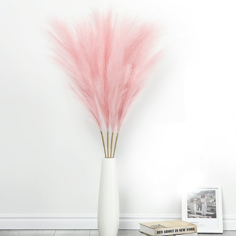 X-Large Dried Pampas Grass (3-4ft), Large Fluffy Plume - Hot Pink Magenta
