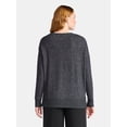 thumbnail image 2 of Time and Tru Women's Hacci Knit Tee with Long Sleeves, Sizes XS-XXXL, 2 of 4