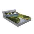 thumbnail image 2 of Ambesonne Nature Fitted Sheet & Pillow Sham Set, Mountain Landscape Road, Full, Green Grey Brown, 2 of 2