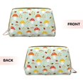 thumbnail image 3 of Picia Mushroom Bee Print Leather Makeup Bag Make Up Bag Travel Toiletry Bag for Her Girlfriend Teacher Teen Girl Gifts, 3 of 8