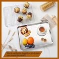 thumbnail image 4 of shiyou-Baking Sheet with Rack Set (1 Sheet + 1 Rack), Stainless Steel Cookie Sheet for Oven Baking, 16”x12” Baking Pan Tray with Cooling Rack, Non Toxic & Heavy Duty, Dishwasher Safe, 4 of 4