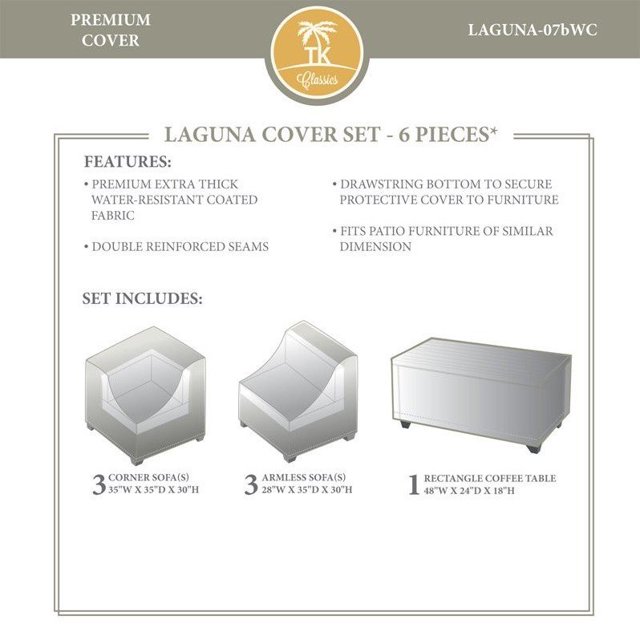 TK Classics Laguna 7 Piece All Weather Cover Set 07b in Beige