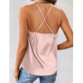 thumbnail image 3 of Zeagoo Women's Cowl Neck Satin Camisole Sleeveless Sexy Spaghetti Strap Silk Cami Backless Tank Tops Halter Basic Tank Shirts, 3 of 4