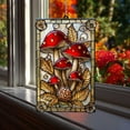 thumbnail image 2 of Red Mushroom ACRYLIC Suncatcher – Forest Faux Glass Window Panel with Autumn Ferns & Toadstools Cottagecore Woodland Home Decor 4344161679 1598, 2 of 4