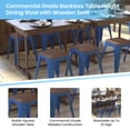 thumbnail image 4 of Emma + Oliver Set of Four Royal Blue Table Height Backless Stacking Welded Iron Stools with Wooden Seats and Under Seat Bracing for Indoor Use, 4 of 10
