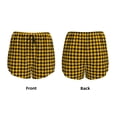 thumbnail image 3 of Daiia Retro Yellow and Black Houndstooth Pattern Women's 2 in 1 Running Shorts - Lightweight Athletic Workout Gym Yoga Shorts Liner with Phone Pockets-Large, 3 of 7