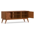 thumbnail image 3 of Draper 60 inch Wide Solid Wood Mid Century Low TV Stand in Teak Brown For TVs up to 65 inches, 3 of 13