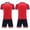 Red, variant on 2 Piece Kids Soccer Jersey Outfits Breathable Mesh Athletic Football Team Uniform Set Boys Sports Activewear Outfit Summer Casual Training Matching Set Red 4XS