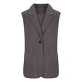 thumbnail image 5 of TODOZO Summer Blazers for Women Lightweight Womens Blazer Summer Blouses for Women 2025 Women's Sleeveless Coat Solid Color Cardigan Suit Casual Lapel Cardigan Jacket with Pockets Grey L, 5 of 6
