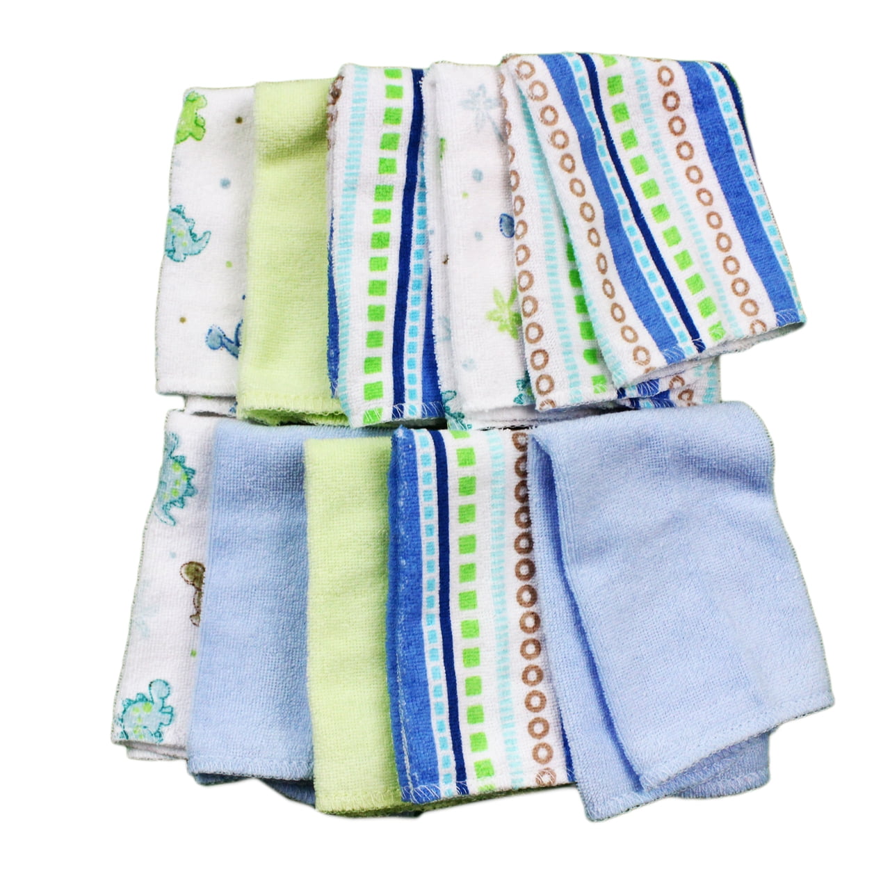 Spasilk Washcloth Wipes Set for Newborn Boys and Girls, Soft Terry Washcloth Set, Pack of 10