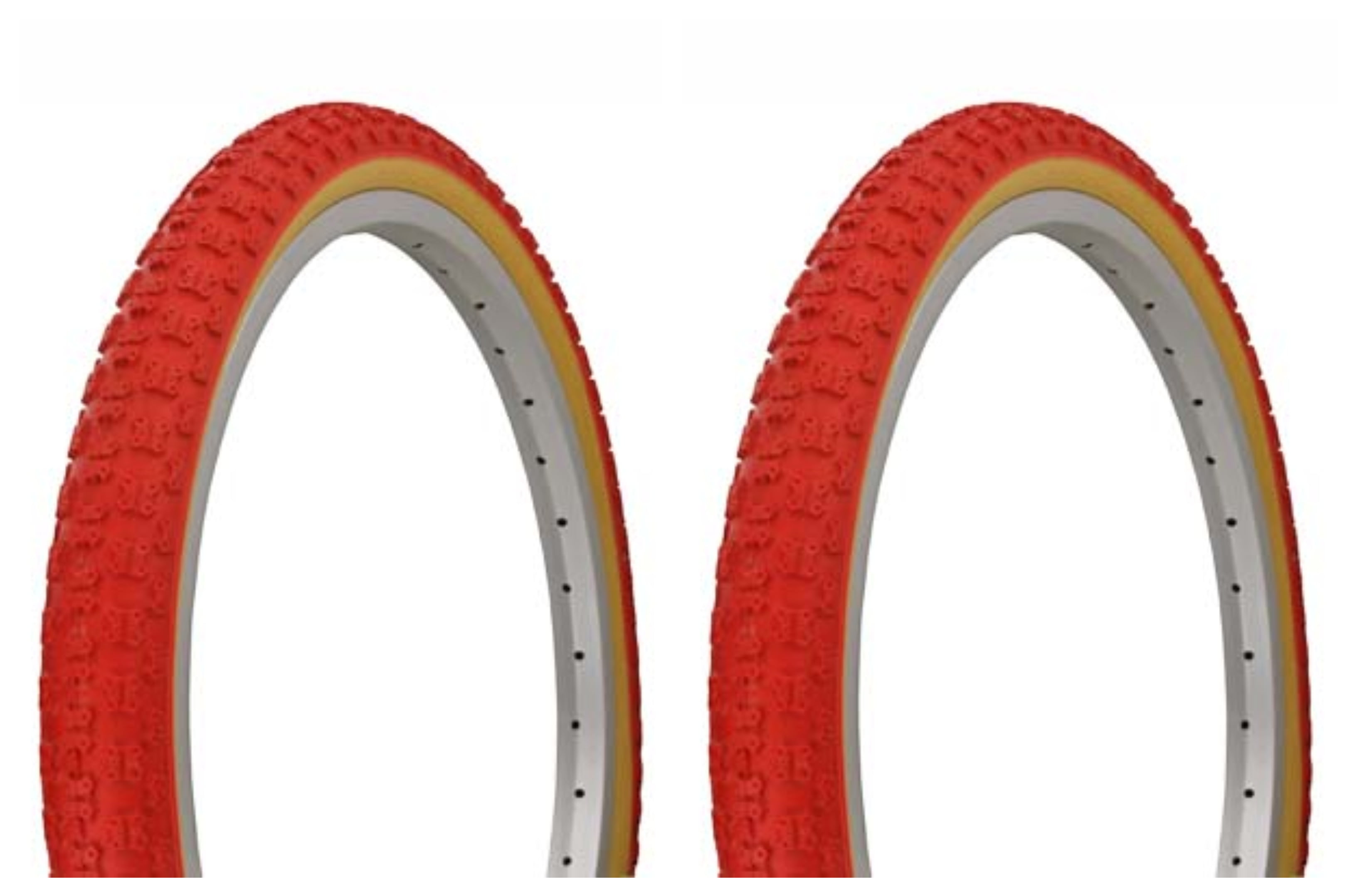 1PAIR Bicycle Bike Tires & Tubes 20" x 2.125" Red/Gum  Side Wall BMX COMP3 