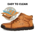 thumbnail image 7 of Men’s Chukka Boots with Hand Stitching Winter Warm Faux Fur Lined Boot Driving Riding Lace-up Loafers, 7 of 7