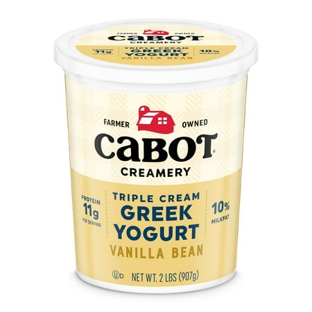 Cabot Creamery Triple Cream Vanilla Bean Greek Yogurt 2 lb (Refrigerated)