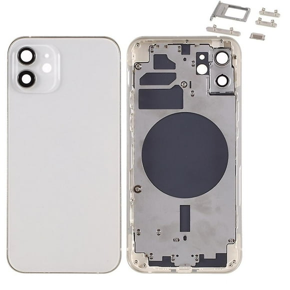 For iPhone 12 6.1 inch Back Battery Housing Cover+Middle Plate Frame+Side Buttons Replacement Part