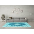 thumbnail image 3 of Ahgly Company Indoor Square Persian Light Blue Traditional Area Rugs, 3' Square, 3 of 4