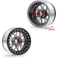 thumbnail image 2 of Aluminum Metal 1.9" Beadlock Wheels Rims, Titanium Color, Pack of 4pcs/1set - for 1/10th Rock Crawler Cars, 2 of 7