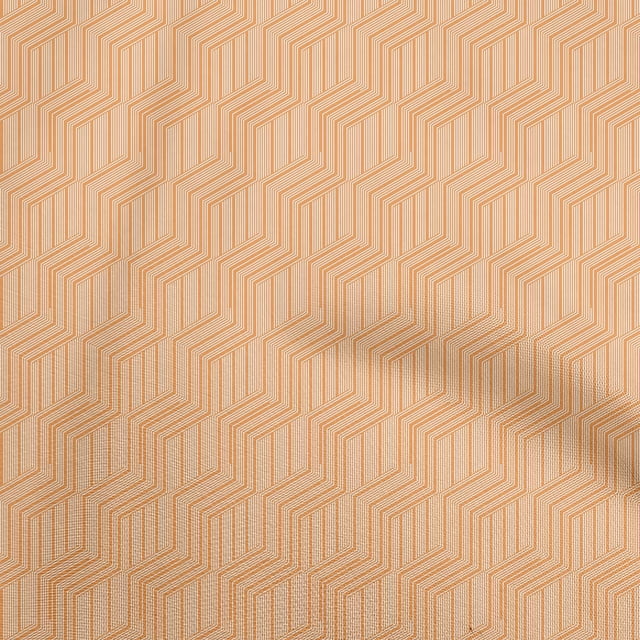 oneOone Cotton Poplin Twill Orange Fabric Abstract Stripe Craft Projects Decor Fabric Printed By The Yard 56 Inch Wide
