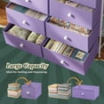 thumbnail image 5 of Tall Dressers for Bedroom with 12 Drawers, Fabric Storage Dressers & Chests of Drawers, Sturdy Metal Frame, Wood Top, Closet, Entryway, Bedroom Furniture (Purple), 5 of 16