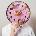 thumbnail image 6 of Yayeee Wall Clock Battery Operated 11.9" Silent Quartz Non-Ticking for Living Room Decor, Cartoon Doughnuts, 6 of 8