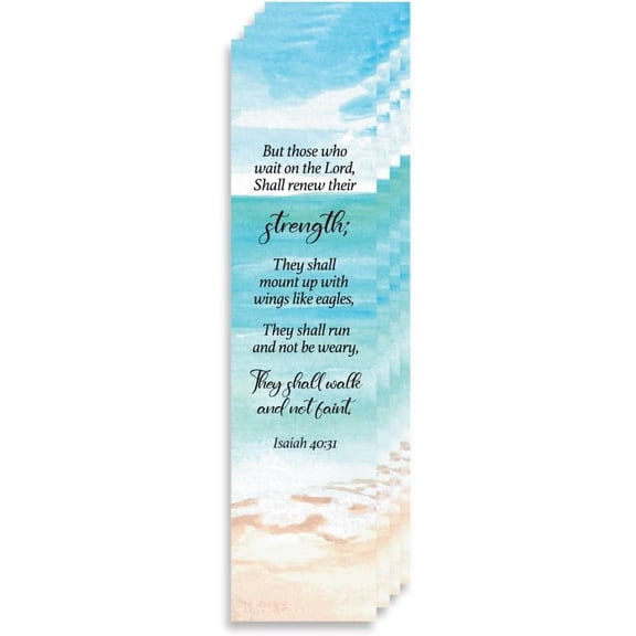 Christian Bookmark Packs with Bible Verse Isaiah 40:31; But Those Who Wait On The Lord Shall Renew Their Strength (Pack of 4)